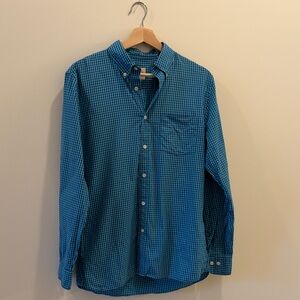 Brooks Brothers Red Fleece Teal Checkered Button-Down Shirt